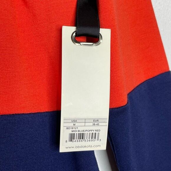 BB Dakota Red & Navy Colorblock Dress Size M NWT Women's - Picture 7 of 11